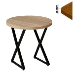 Stół 80 cm okrągły nierozkładany, blat 3,6 cm, nogi Metalowe „ X2 ” I ArtDHome