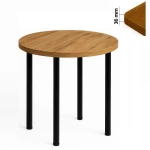 Stół 80 cm okrągły nierozkładany, blat 3,6 cm, nogi Metalowe „ Okrągłe ” I ArtDHome