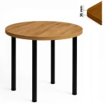 Stół 90 cm okrągły nierozkładany, blat 3,6 cm, nogi Metalowe „ Okrągłe ” I ArtDHome