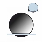 Lustro okrągłe wiszące 60 cm z półką I ArtDHome