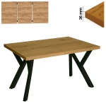 Stół 80x140/190 cm prostokątny rozkładany, blat 3,6 cm, nogi Metalowe „ Y ” I ArtDHome