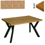 Stół 80x140/240 cm prostokątny rozkładany, blat 3,6 cm, nogi Metalowe „ Y ” I ArtDHome
