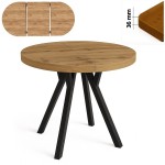 Stół 80/130 cm okrągły rozkładany, blat 3,6 cm, nogi Metalowe „ Y ” I ArtDHome