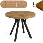 Stół 100/250 cm okrągły rozkładany, blat 3,6 cm, nogi Metalowe „ Y ” I ArtDHome