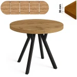 Stół 120/270 cm okrągły rozkładany, blat 3,6 cm, nogi Metalowe „ Y ” I ArtDHome