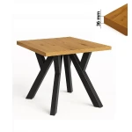 Stół 80x80 cm kwadratowy nierozkładany, blat 3,6 cm, nogi Metalowe „ Y ” I ArtDHome