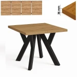 Stół 100x100/200 cm kwadratowy rozkładany, blat 3,6 cm, nogi Metalowe „ Y ” I ArtDHome