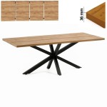 Stół 70x120/210 cm prostokątny rozkładany, blat 3,6 cm nogi Metalowe Czarne „ Pająk ” I ArtDHome