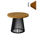 Stół 80 cm okrągły nierozkładany, blat 3,6 cm, podstawa Metalowa „ Lamele ” I ArtDHome