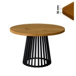 Stół 100 cm okrągły nierozkładany, blat 3,6 cm, podstawa Metalowa „ Lamele ” I ArtDHome