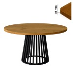 Stół 120 cm okrągły nierozkładany, blat 3,6 cm, podstawa Metalowa „ Lamele ” I ArtDHome