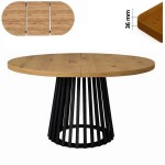 Stół 120/170 cm okrągły rozkładany, blat 3,6 cm, podstawa Metalowa „ Lamele ” I ArtDHome