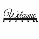 Wieszak ubrania 57cm x 24cm Welcome Metal Czarny I ArtDHome