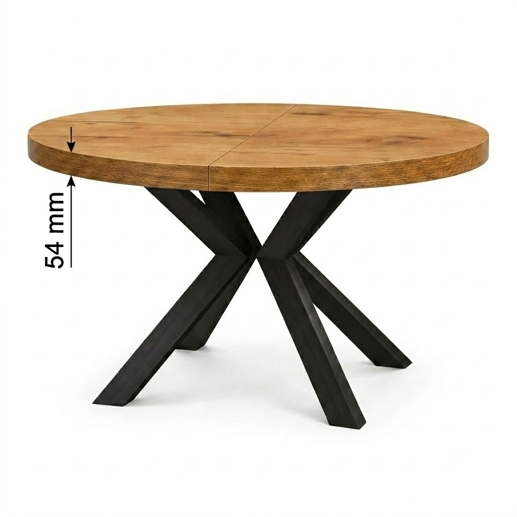 Stół okrągły z blatem 54 mm
